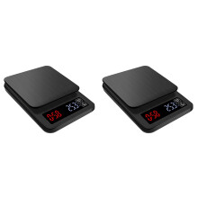 2Pièces Balance Électronique Café Minuteur Noir Multifonction