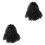 2Pièces Perruques Afro Noires Bouclées Confortables Usage 1