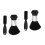 4Pièces Brosse Noir Brosse Coupe Salon Confortable 4