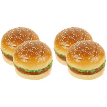 4Pièces Modèles Burger Simulation PU Coloré Pour Décor Fête