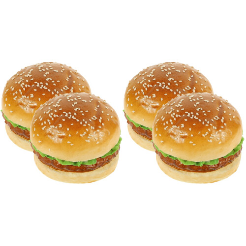 4Pièces Modèles Burger Simulation PU Coloré Pour Décor Fête