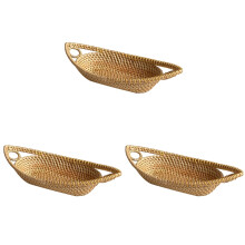 3Pièces Panier En Rotin Pour Rangement Pain