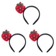 3Pièces Bandeaux Fraise Noir En Peluche Pour Décor Et Fête