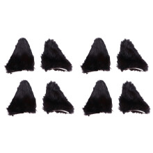 4Paires Clip Cheveux Oreilles De Chat Noires Douces Pour Soirée