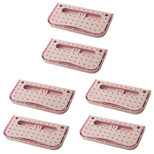 6Pièces Range-Pantoufles Mural Rose Pliable Gain De Place