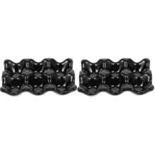 2Pièces Range Réutilisable 6 Grilles Noir Texture