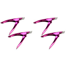 4Pièces Coupe Ongles U Rosé Acier Inoxydable Robuste