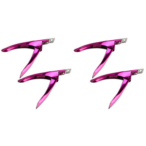 4Pièces Coupe Ongles U Rosé Acier Inoxydable Robuste