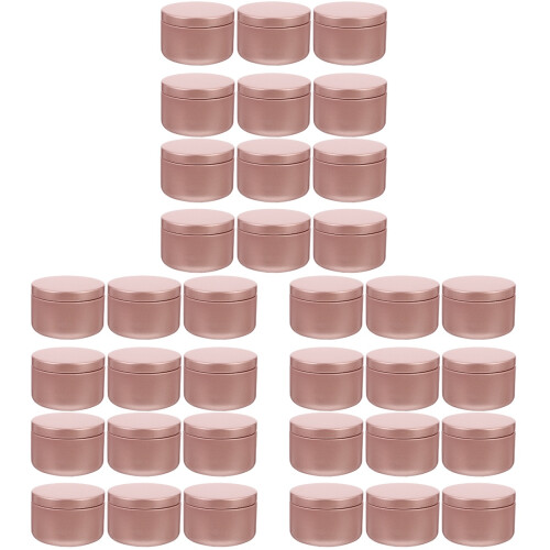 36Pièces Récipients Rose Métal Compactes Pour Projets DIY