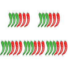 30Pièces Poivrons Simulés Décoratifs En Polyfoam Colorés Pour Photo