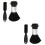 4Pièces Brosse Noir Brosse Coupe Salon Confortable 6