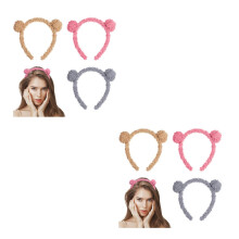 6Pièces -Têtes Enfant En Peluche Décoratifs Multicolores