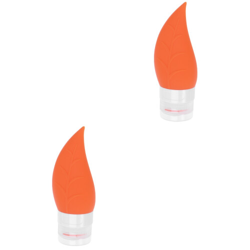 2Pièces Flacons Silicone Orange Pour Shampooing Et Crème 1