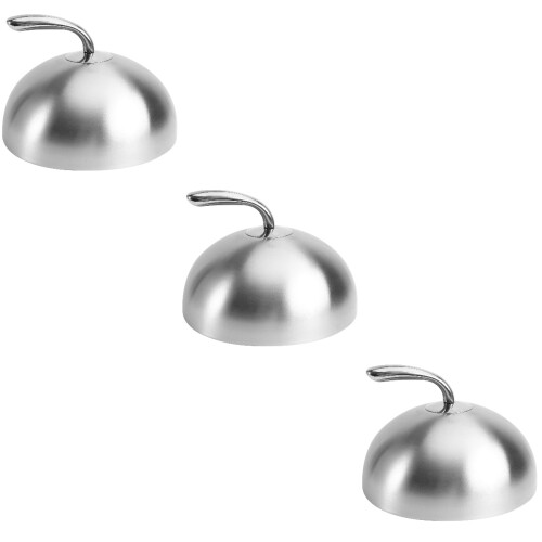 3Pièces Couvre-Plats Rond Argent Protecteur Aliments Cuisine 2