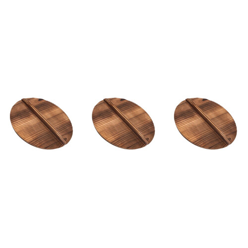 3Pièces Couvercle Bois Marron Protège Pot Cuisine Outil 2