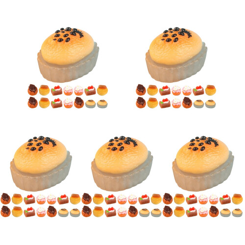 75Pièces Miniatures Gâteaux Résine Variés Décorations Maison Mini