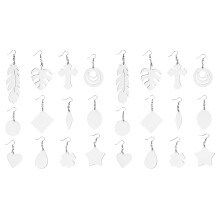 32Paires Blanks Boucles D'oreilles Sublimation Accessoires Blancs
