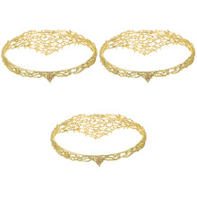 3Pièces Couronnes Vintage Dorées En Pour Cosplay Et Fête