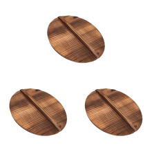 3Pièces Couvercle Bois Marron Protège Pot Cuisine Outil