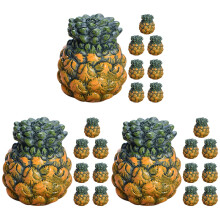 24Pièces Modèles Mini Ananas Artificiels Résine Vert Décoratif