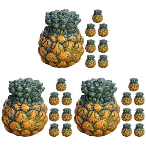 24Pièces Modèles Mini Ananas Artificiels Résine Vert Décoratif