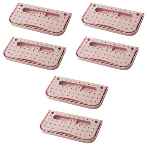 6Pièces Range-Pantoufles Mural Rose Pliable Gain De Place 1