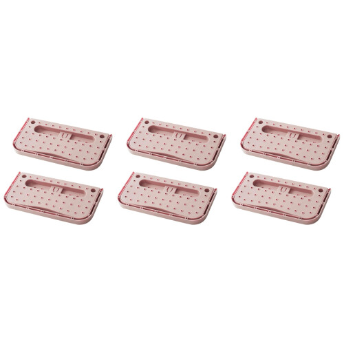 6Pièces Range-Pantoufles Mural Rose Pliable Gain De Place 2