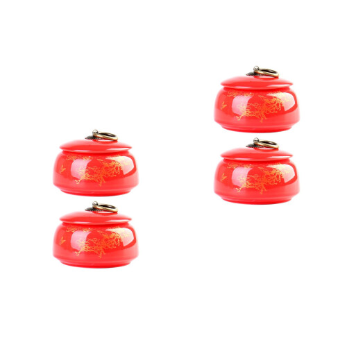 4Pièces Conteneur Rouge En Céramique Pour Usage 1