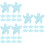 30Pièces Miniatures Étoiles De Résistantes Décor Polyvalent Bleu 6