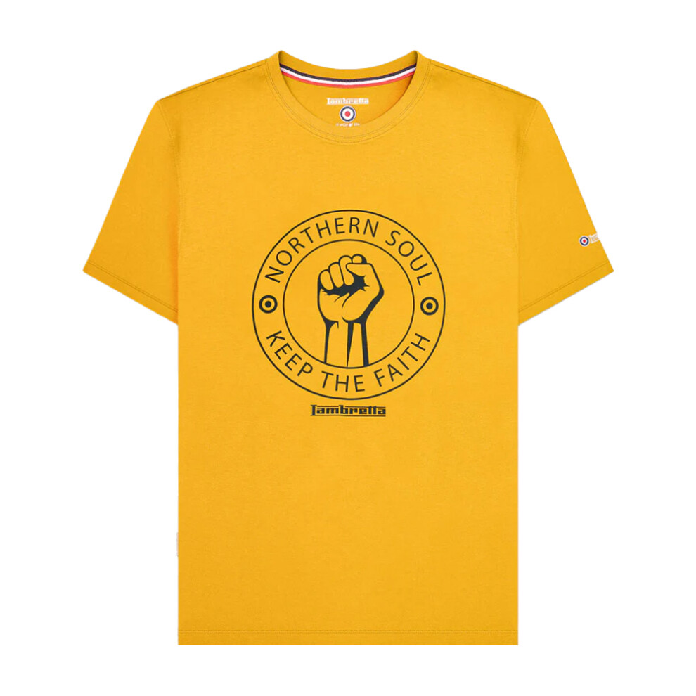 Lambretta (4Xl, ) Mens Northern Soul T-Shirt Gold