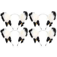 4Pièces -Têtes Peluche Oreilles Blancs Idéal Fête Et Costume