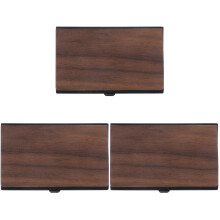 3Pièces De Rangement Cartes De Visite Aluminium Bois