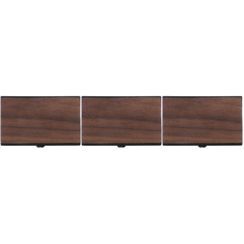 3Pièces De Rangement Cartes De Visite Aluminium Bois 2