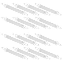 48St Verstelbare Witte Bedlaken Clips Elastisch Houder Strap