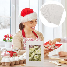 20Pièces Boîtes Kraft Papier Beige Fenêtre Pour Cadeaux