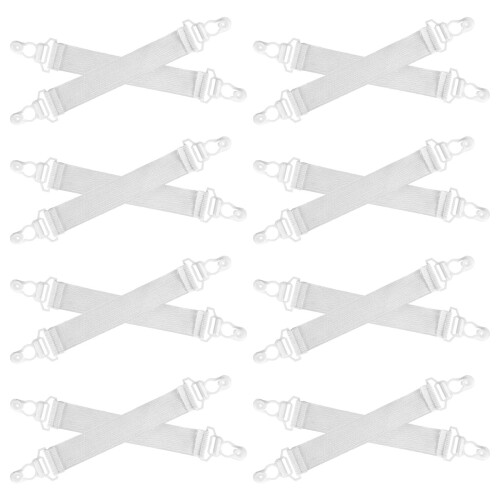 48St Verstelbare Witte Bedlaken Clips Elastisch Houder Strap 2