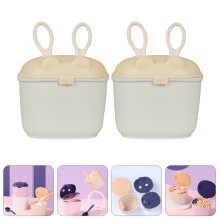 2Pièces Boîte Formule Bébé PP Khaki Portable Avec