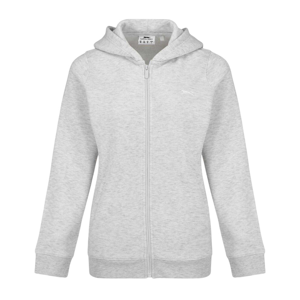 Slazenger (14 Uk, Ice Marl Marl) Womens/Ladies Logo Fitted Full Zip Hoodie Multicoloured