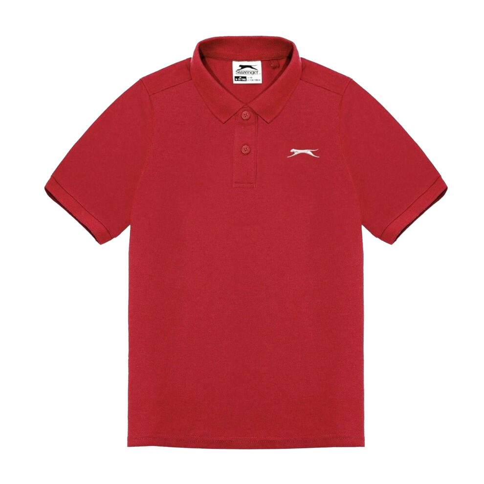 Slazenger (13 Years, ) Boys Plain Polycotton Polo Shirt Red