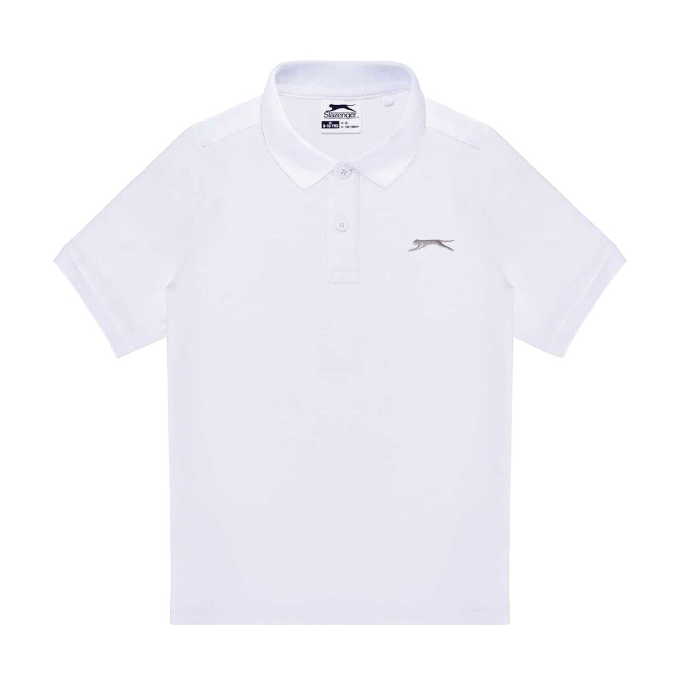 Slazenger (7-8 Years, ) Boys Plain Polycotton Polo Shirt White