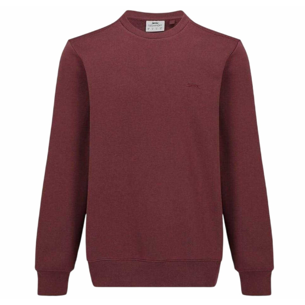 Slazenger (S, Burgundy) Mens Fleece Crew Neck Sweatshirt Red,Multicoloured