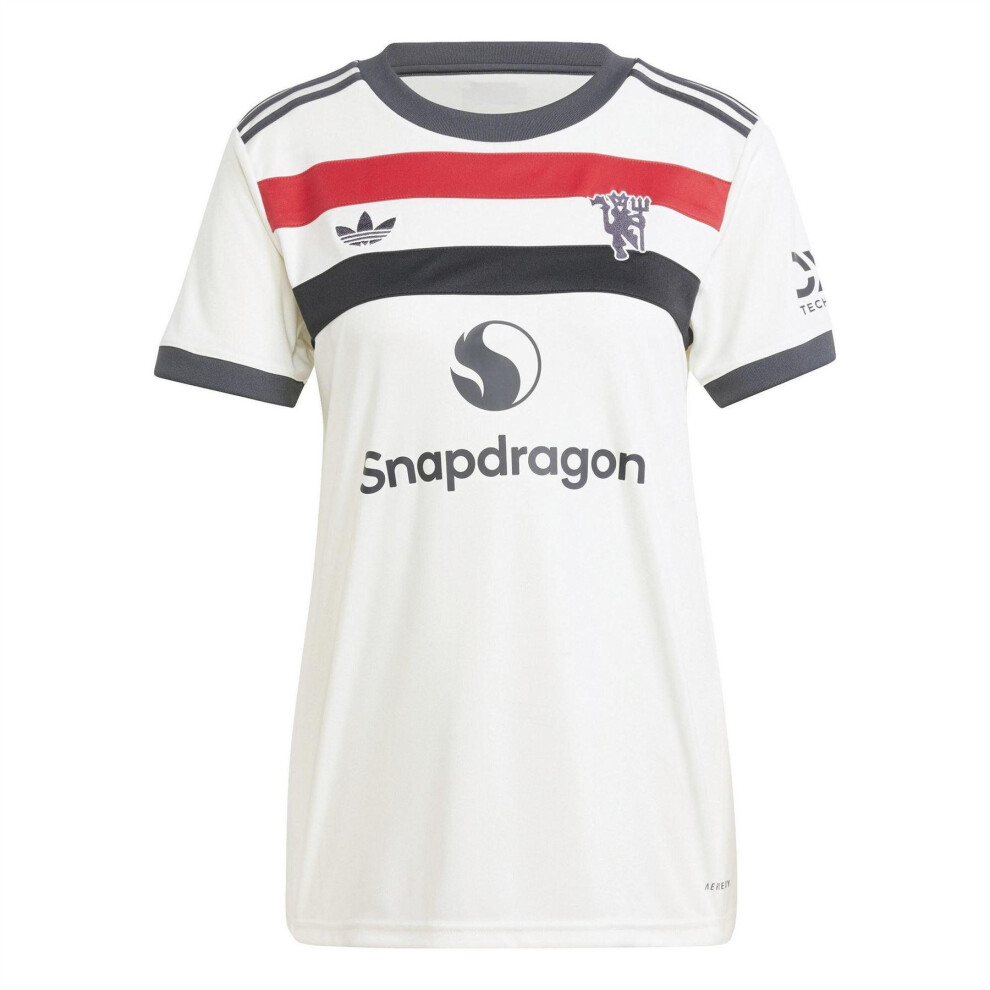 Adidas (14 Uk, White) Womens/Ladies 2024/2025 Manchester United Fc Third Jersey