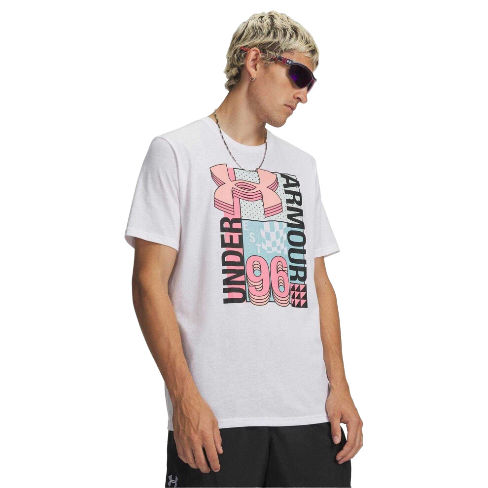 Under Armour (Xxl, White) Mens Logo Polycotton T-Shirt
