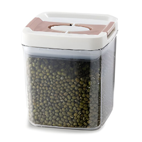 Sealed Plastic Jar with Lid Transparent Square Sealed Storage Jar Quick Pull Lid Design Kitchen Food Storage Jar S
