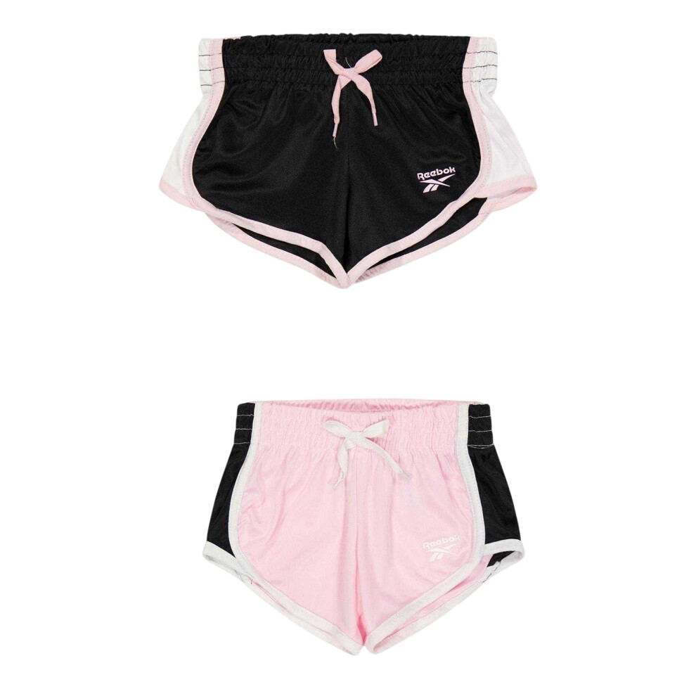 Reebok (5-6 Years, Pink Lady) Girls Jersey Shorts (Pack Of 2)