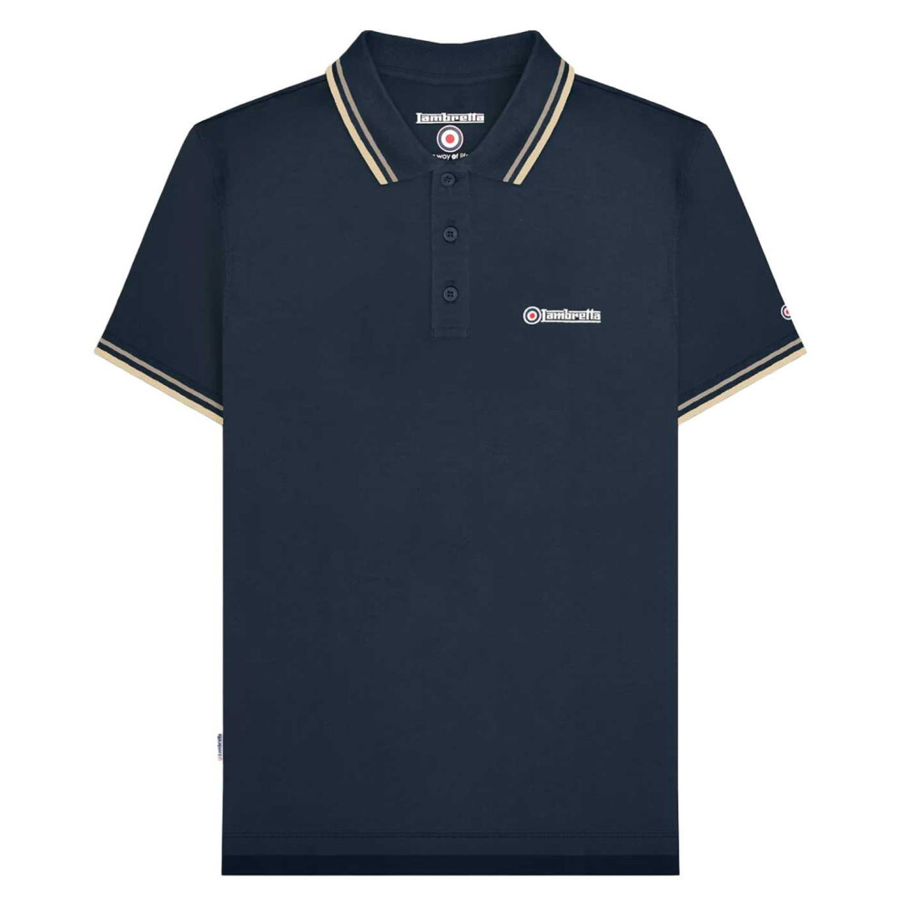 Lambretta (3Xl, Navy/Cinder) Mens Ss25 Twin Tip Polo Shirt Multicoloured