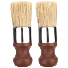 2pcs Short Handle Salve Brush for Furniture, Leather & Wood Care Cleaning Brush with Comfortable Handle