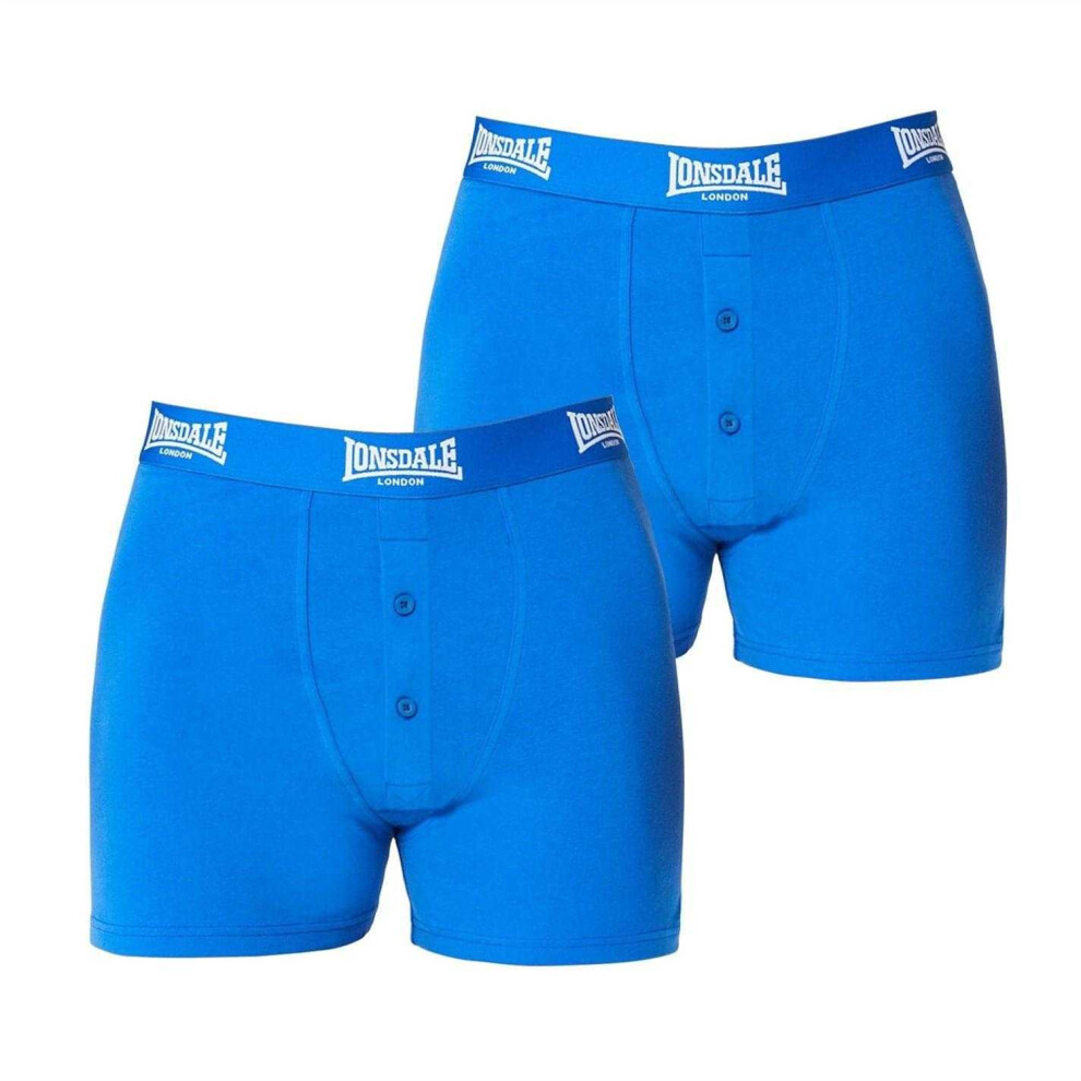 Lonsdale (4Xl, ) Mens Boxer Shorts (Pack Of 2) Blue