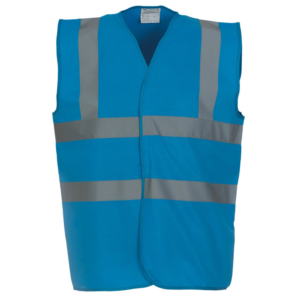(3Xl, Sapphire Blue) Yoko Unisex Adult Hi-Vis Waistcoat 5063470308361