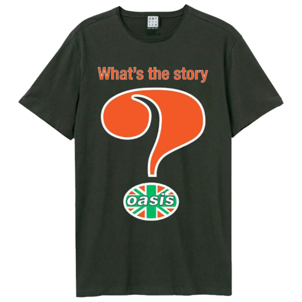 Oasis (S, Charcoal) Union Jack Question Mark Amplified T Shirt